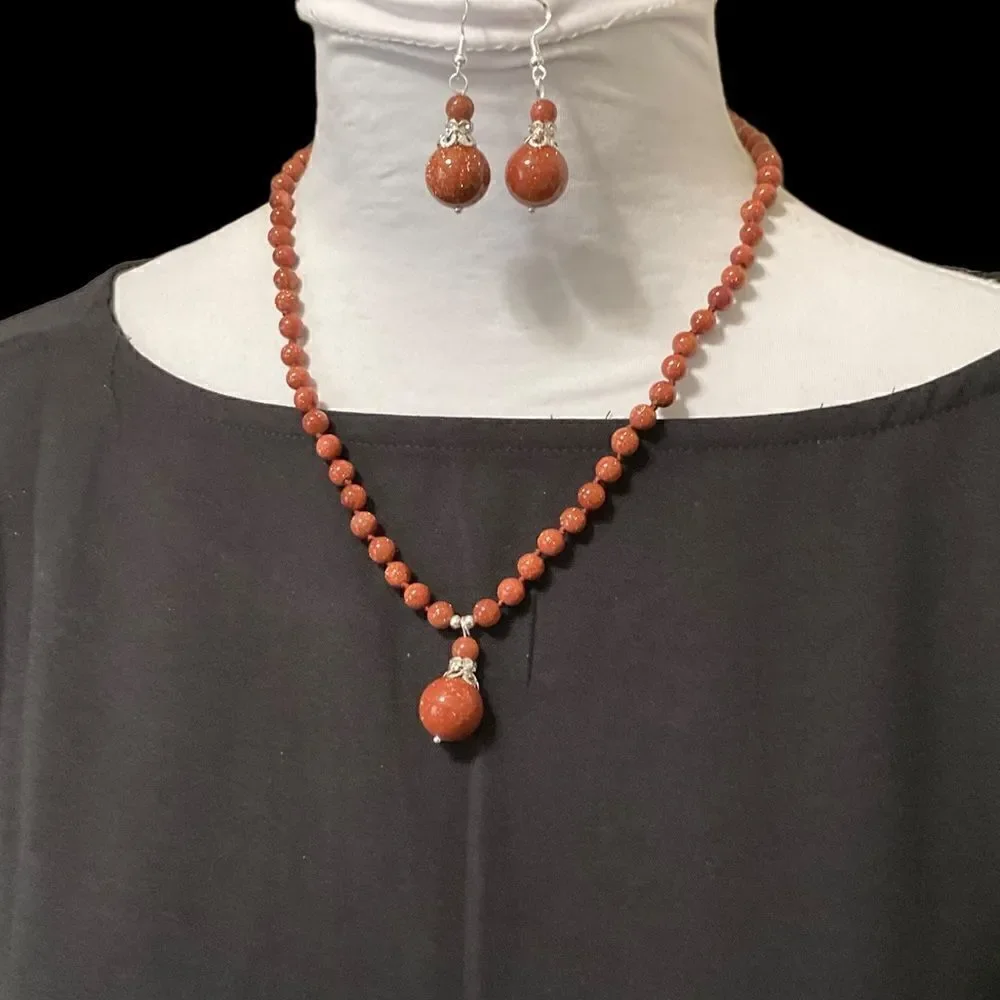 Natural Sunstone Necklace Earring Set NWT Black Friday sale!